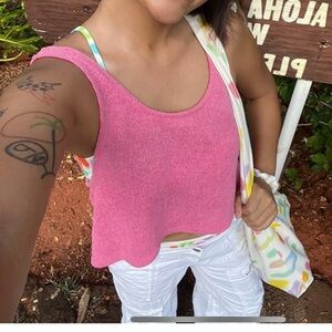 Women tank top pink color tank top size S